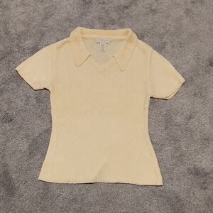 Vintage EXPRESS TRICOT Short Sleeve Chenille Cream Sweater